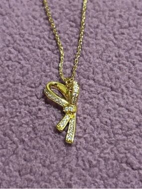 kate spade gold-tone ribbon pendant necklace